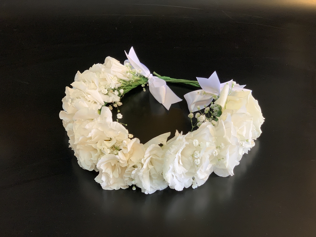 זר לראש - ליזיאנטוס - לבן