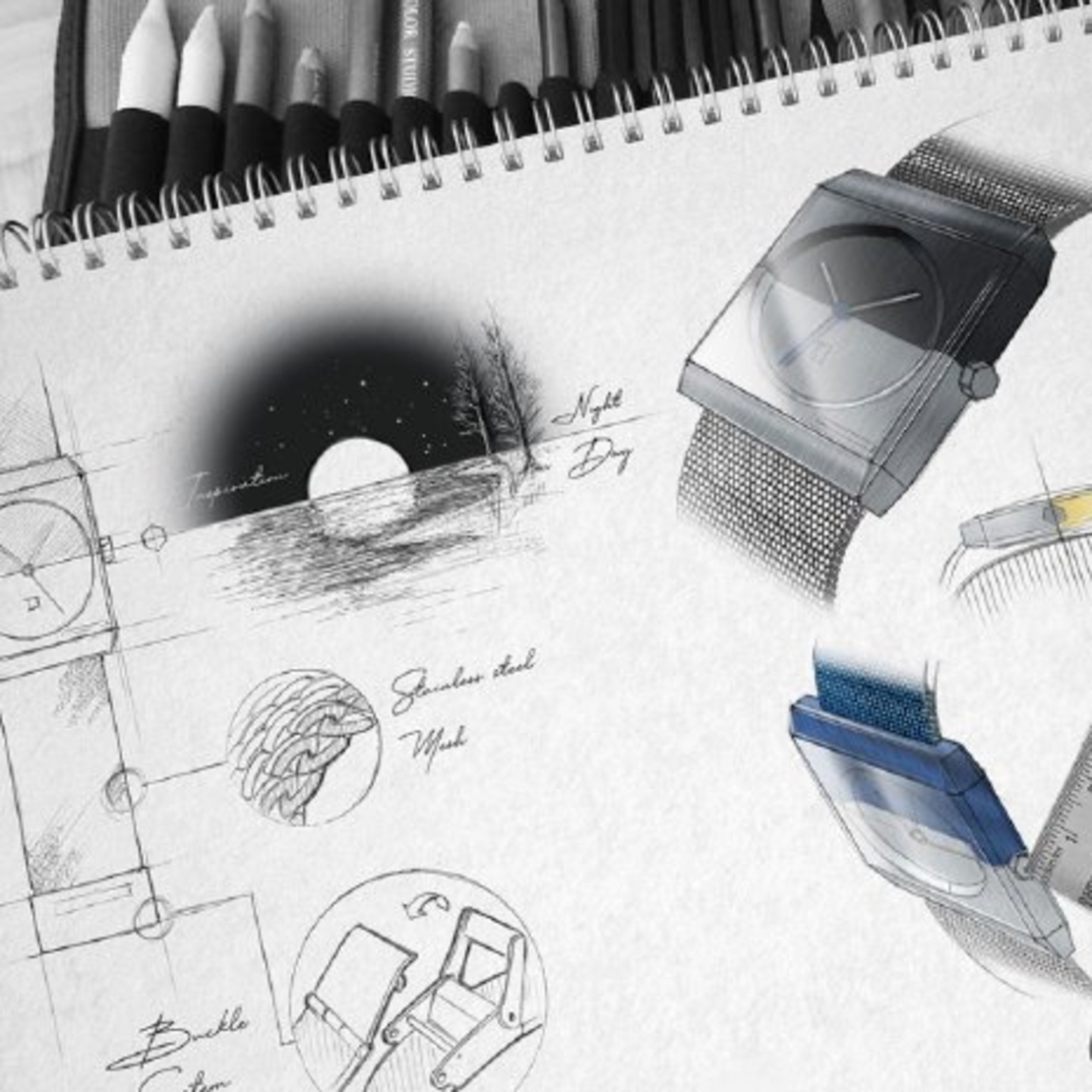 J-515 GENTS SQUARE BLUE