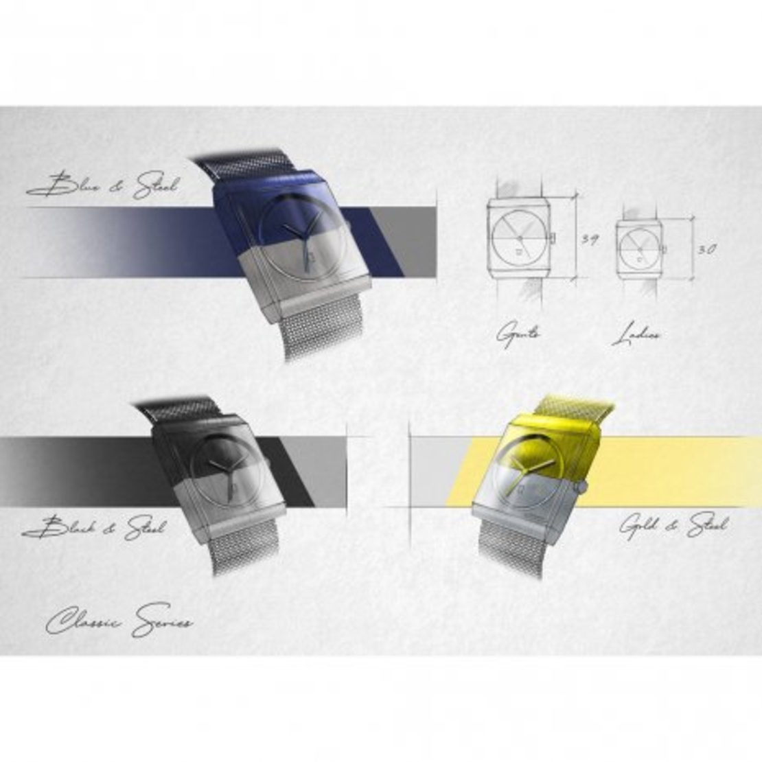 J-515 GENTS SQUARE BLACK