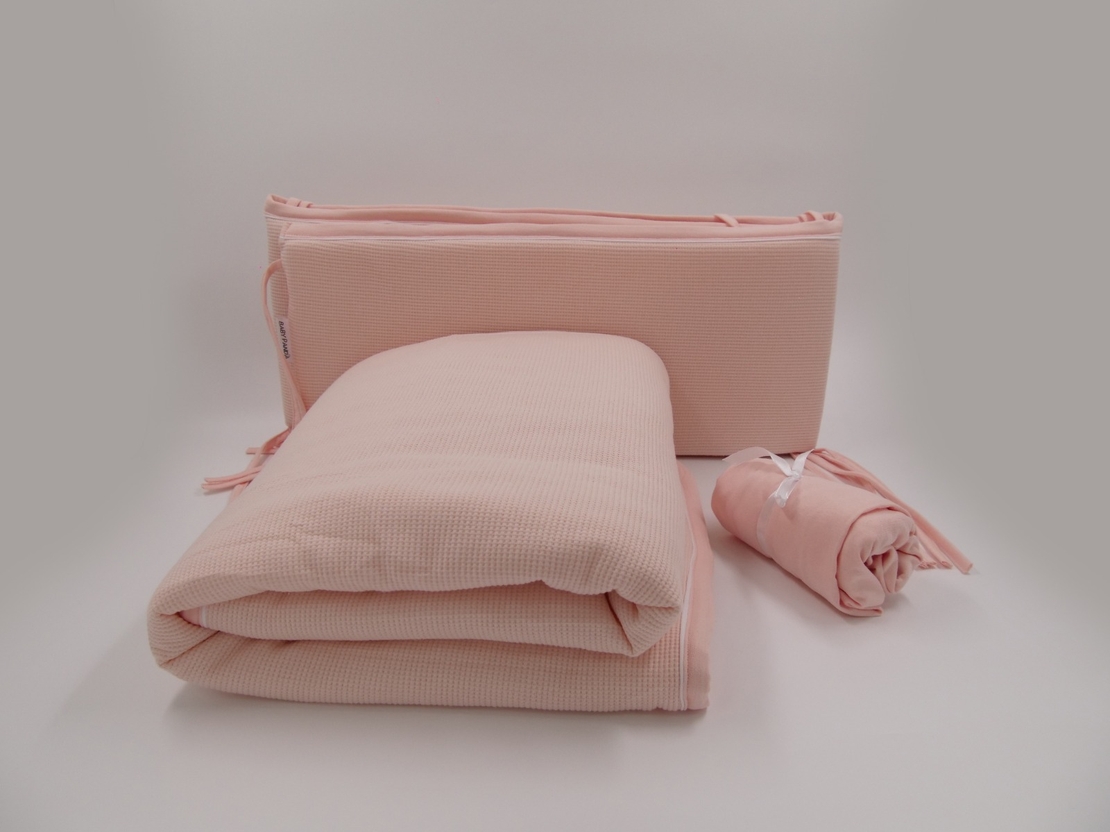 סט מלא לעריסה | ג'רסי וופל NEW PINK