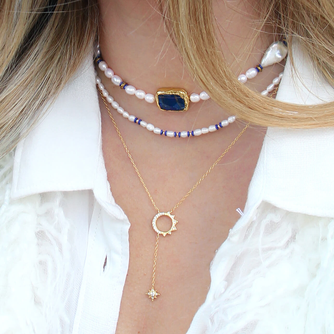 שרשרת ליטל סקיי - כסף 925 בציפוי זהב מיקרוני