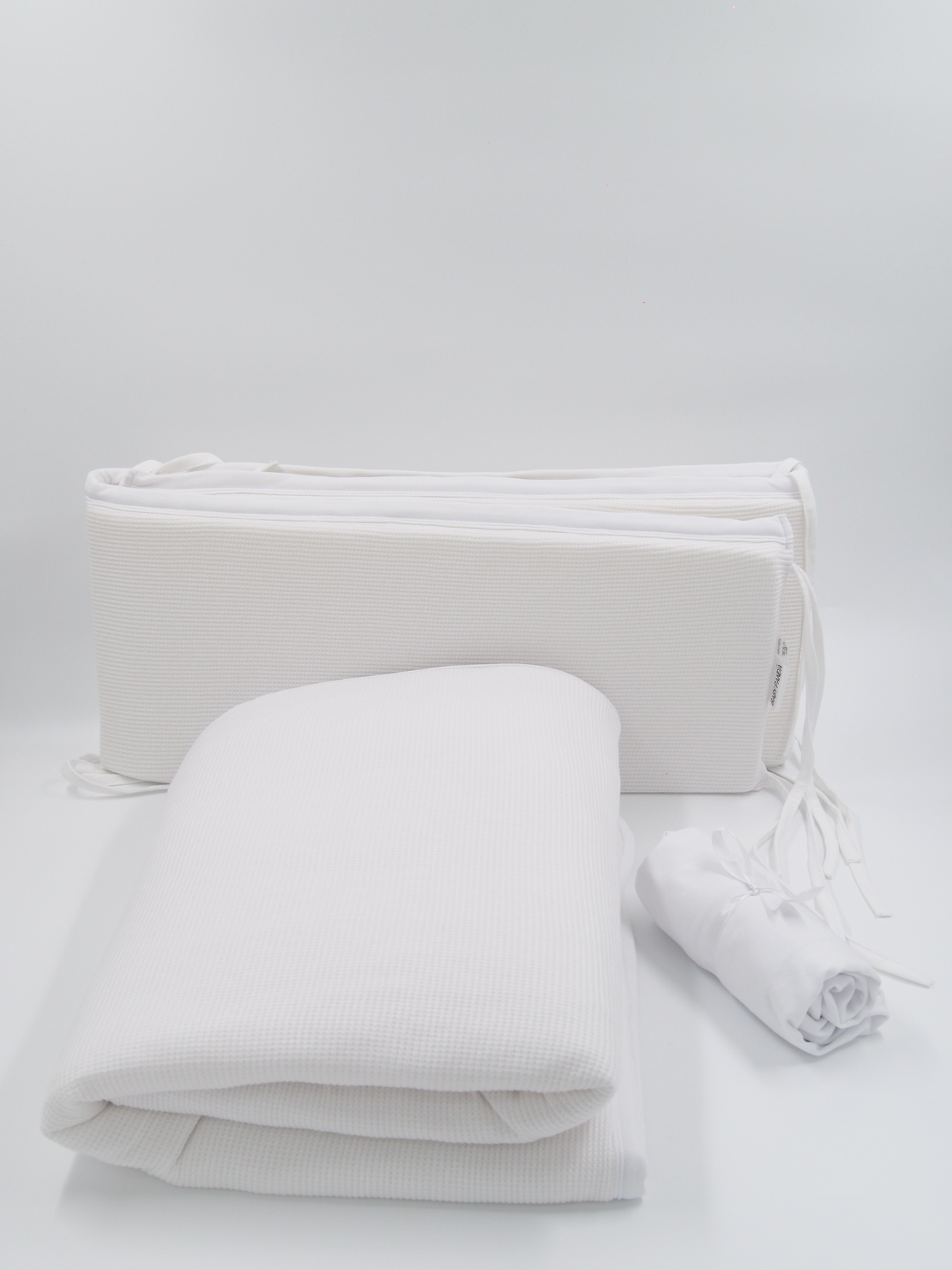 סט קיץ מלא למיטת תינוק | לבן שלג