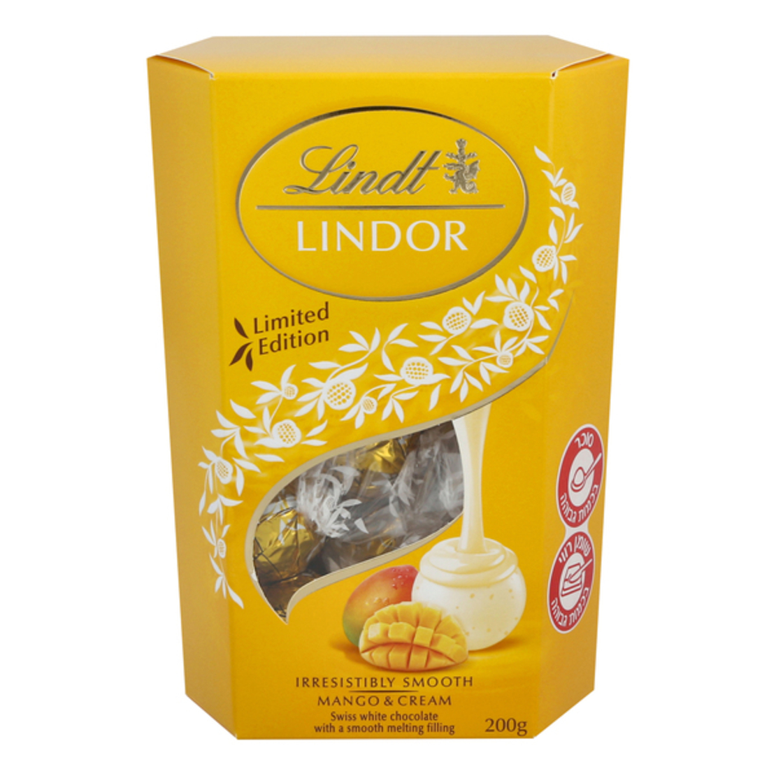 לינדור - כדורי שוקולד לבן שוויצרי עם מנגו