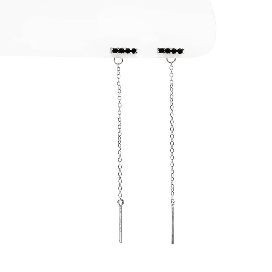 עגילי קוואטרו זירקונים - כסף 925 