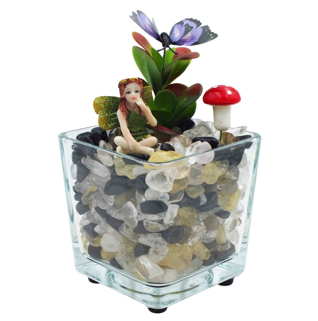 מנורת קריסטלים זכוכית מרובעת אוניקס סיטרין וקוורץ