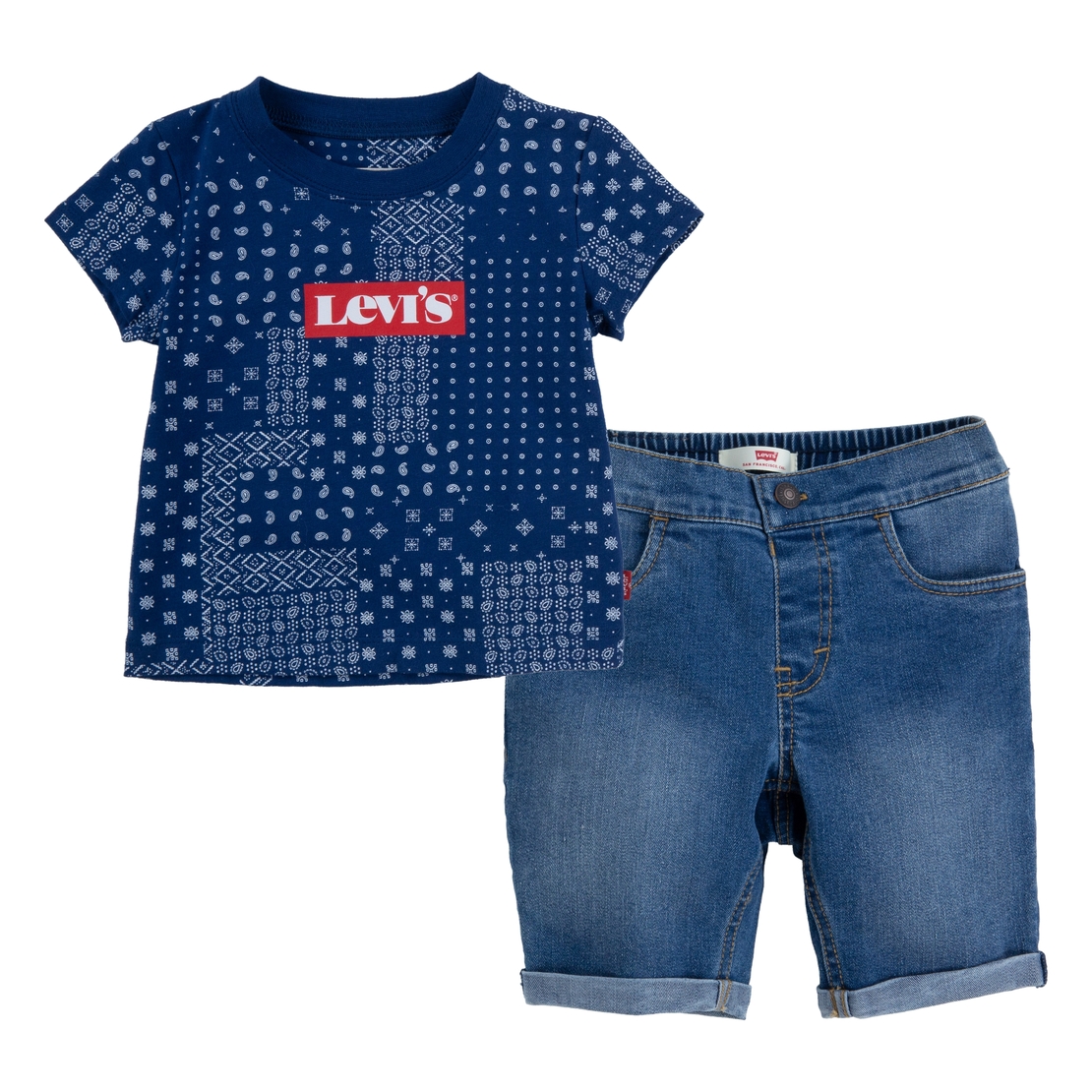 טי שרט ושורט ג'ינס 12-18m Levis