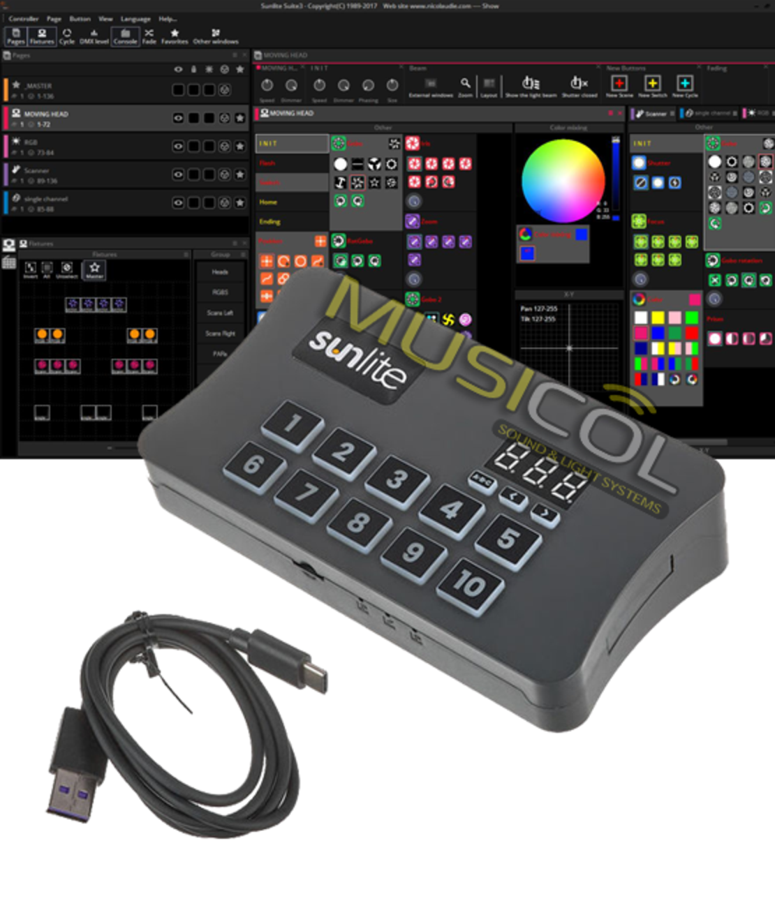 ממשק תאורה 1024 ערוצים SUNLITE3-EC