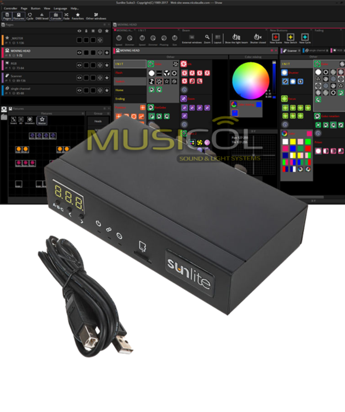 ממשק תאורה 1536 ערוצים SUNLITE3-FC