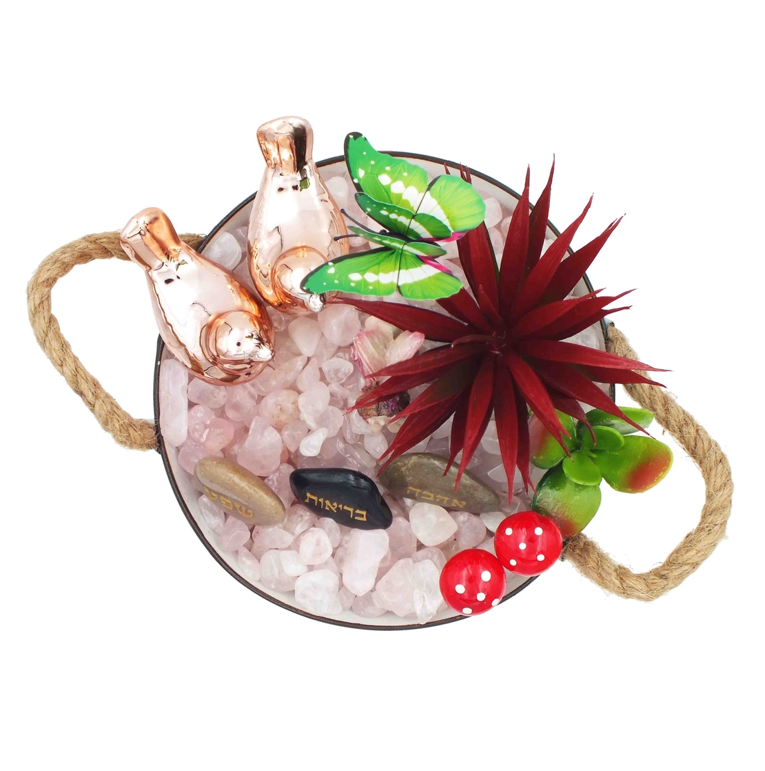 אדנית מתכת - Garden עם קריסטל רוזקוורץ