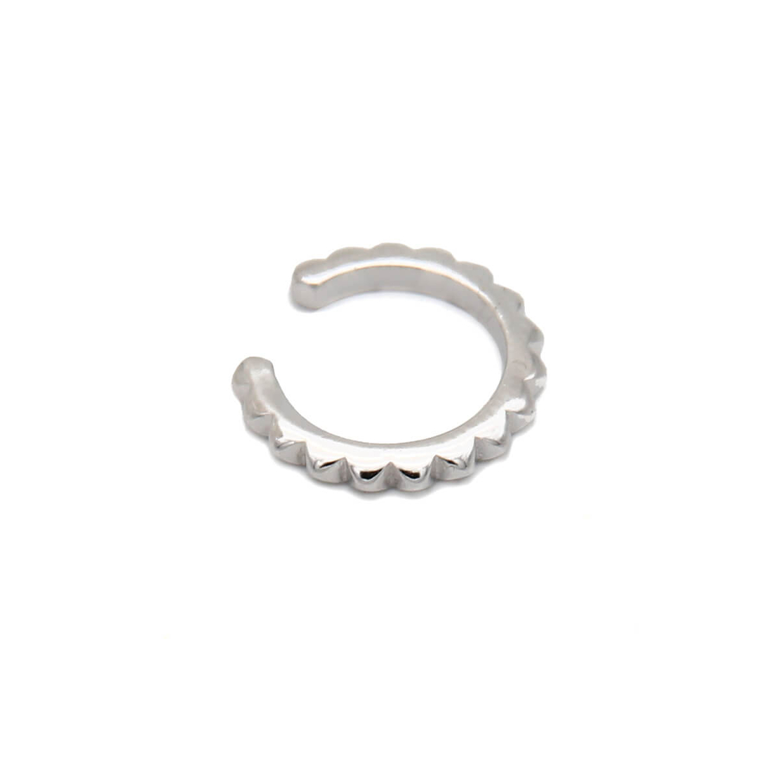 עגיל חבק חישוק משולשים - כסף 925