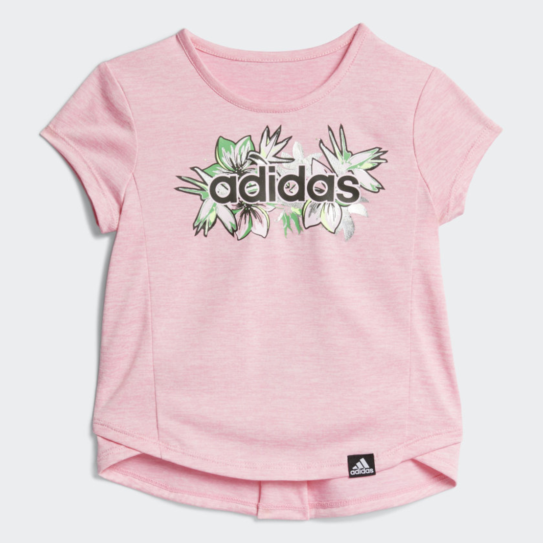 חליפה ורודה עם טייץ פרחוני ADIDAS בנות - 3 חודשים עד 7 שנים