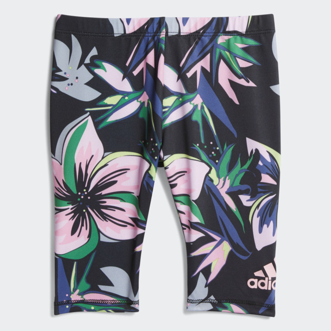 חליפה ורודה עם טייץ פרחוני ADIDAS בנות - 3 חודשים עד 7 שנים