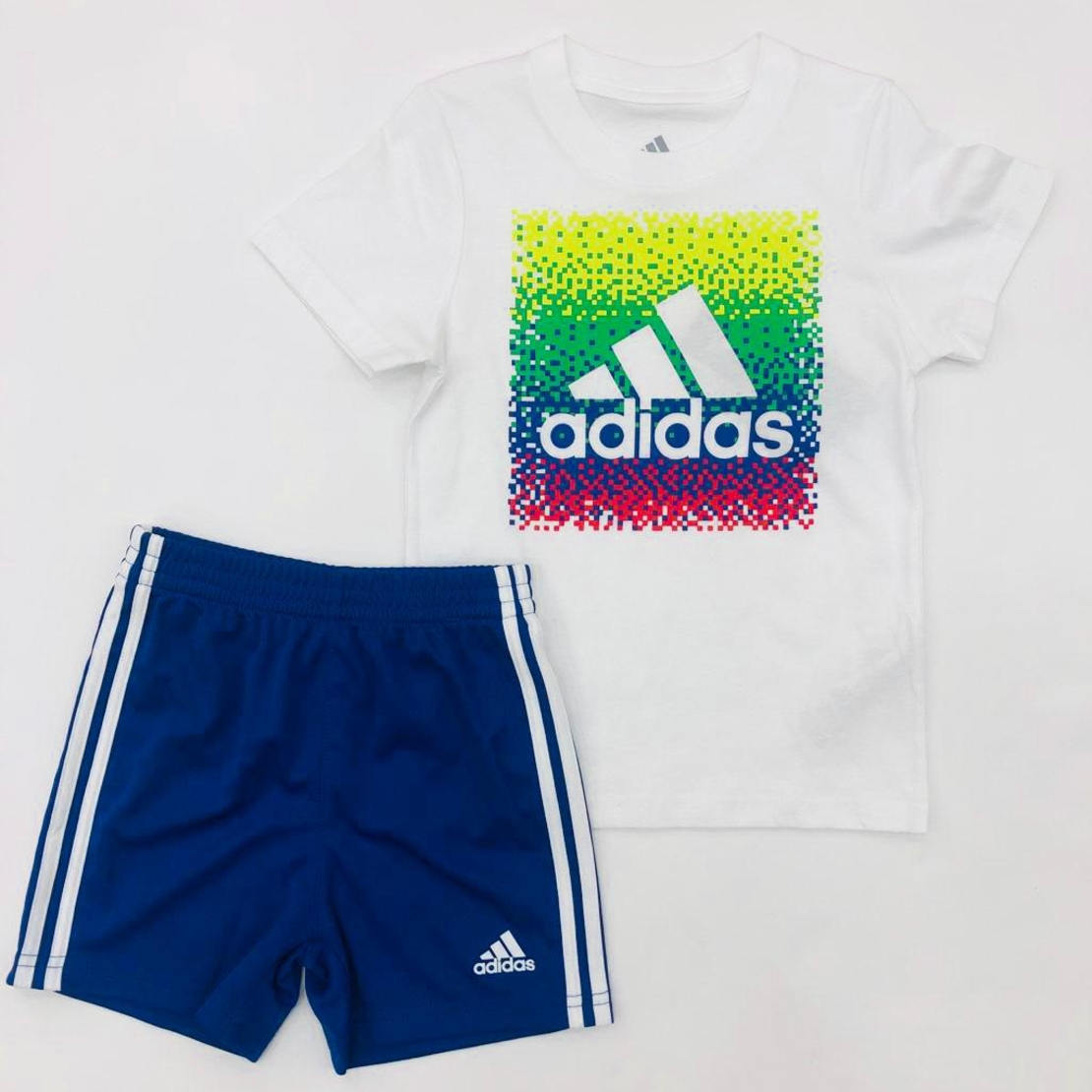 חליפה לבנה ADIDAS לוגו צבעוני-  3 חודשים עד 7 שנים