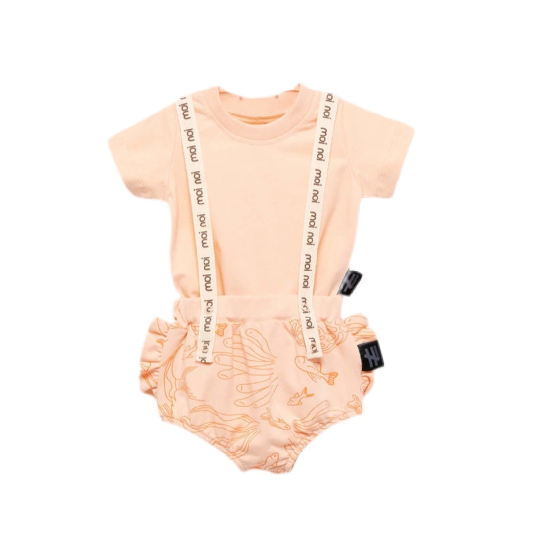 בגד גוף moi noi שלייקס ורוד סלמון מידות 3M-24M