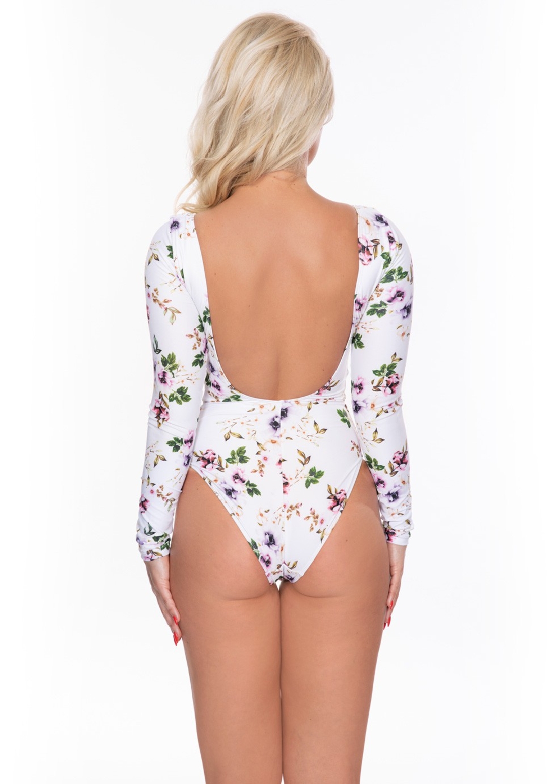 בגד ים שלם שרוול ארוך פרחוני