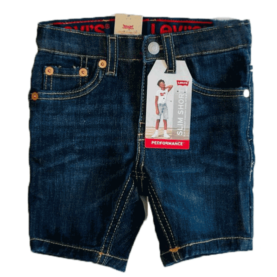 שורט ג'ינס בנים LEVIS SLIM כהה 2-16