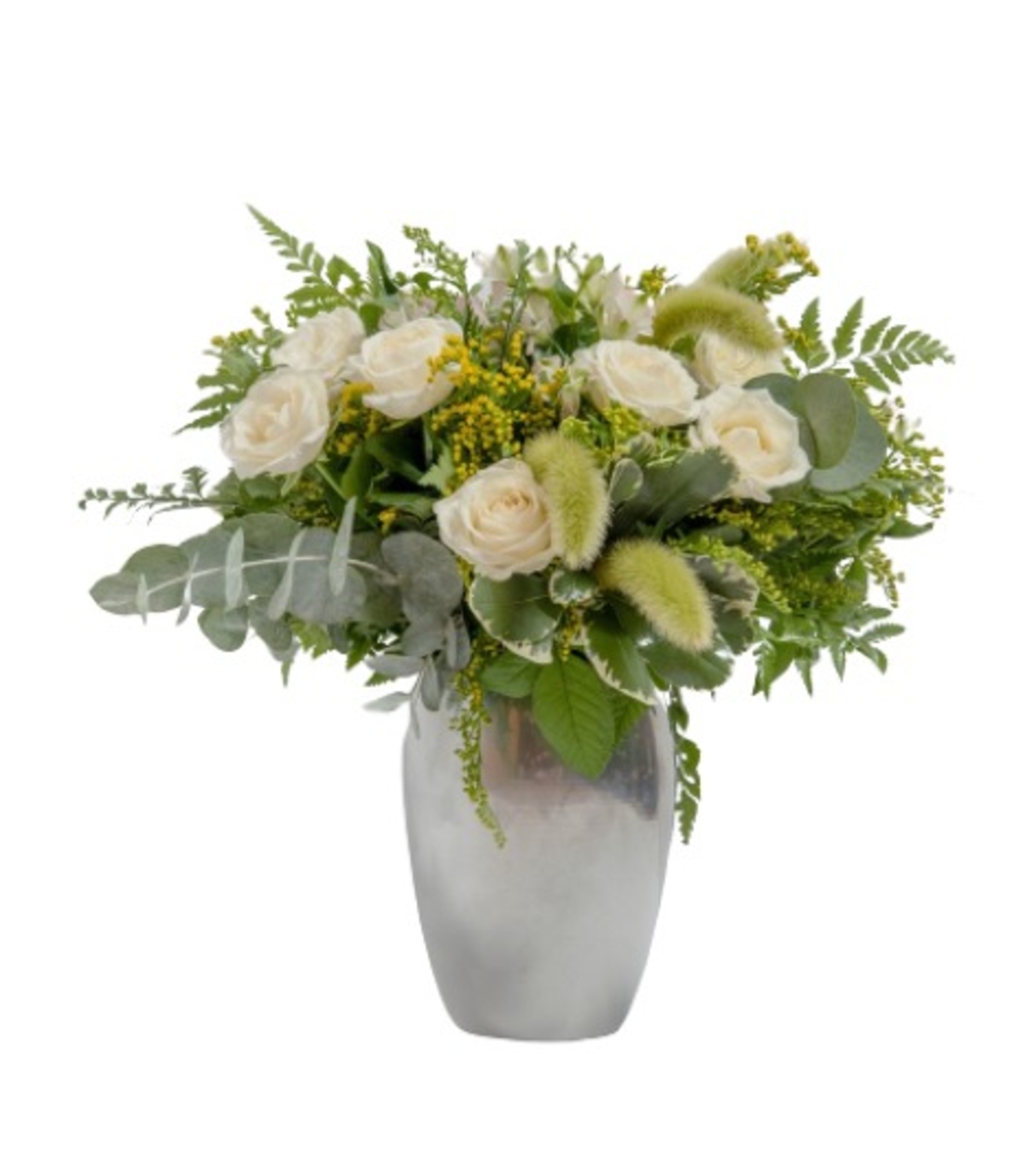 סידור ורדים לבן באגרטל