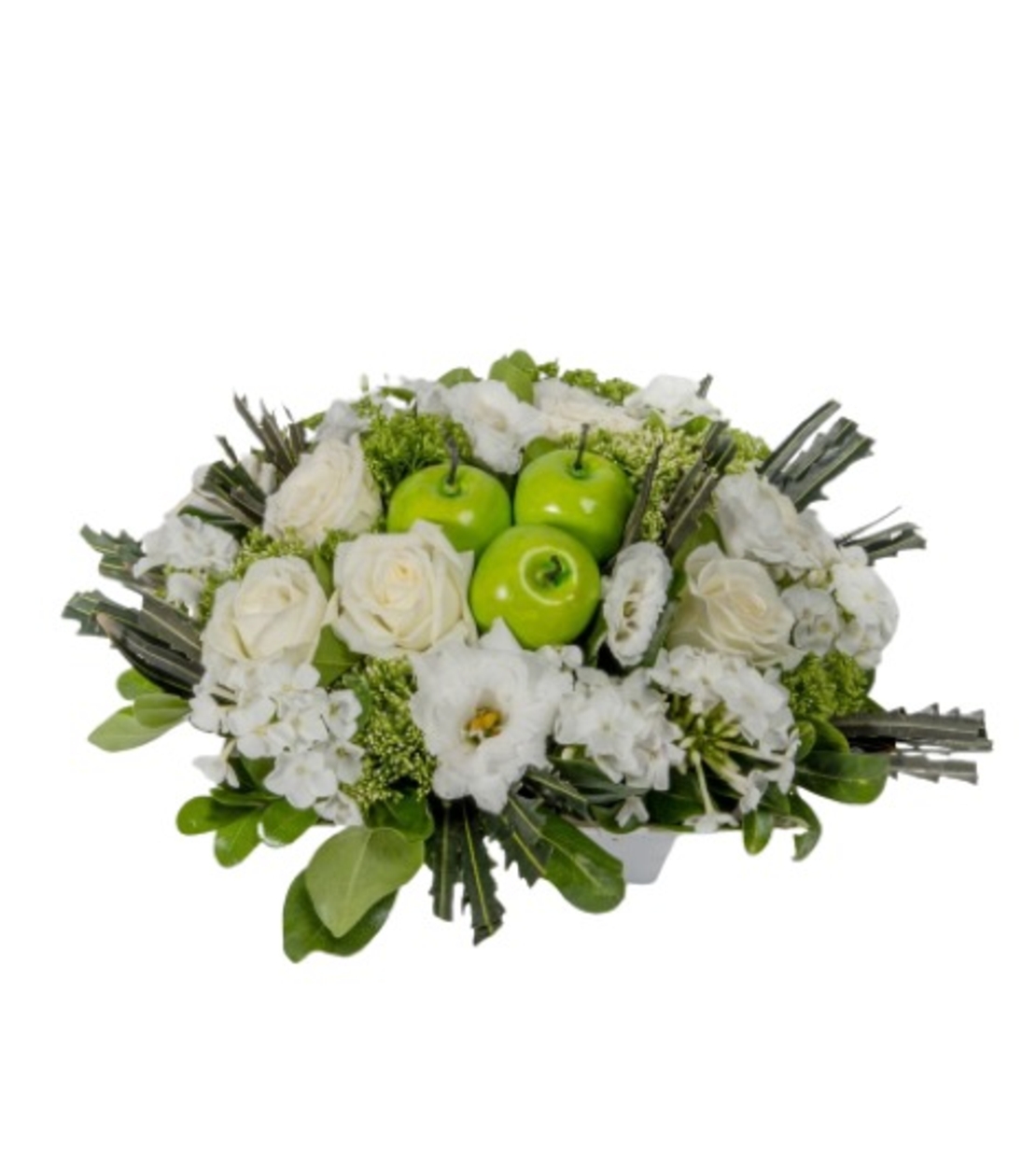 סידור פרחים לבן חגיגי