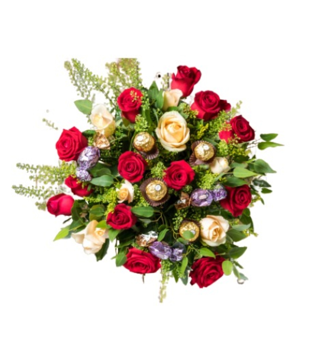 זר ורדים ושוקולד