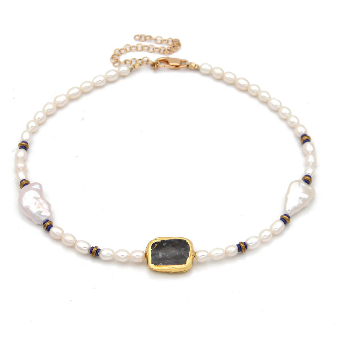 צ'וקר פנינים טבעיות ואבן לברדורייט - ורמייל 