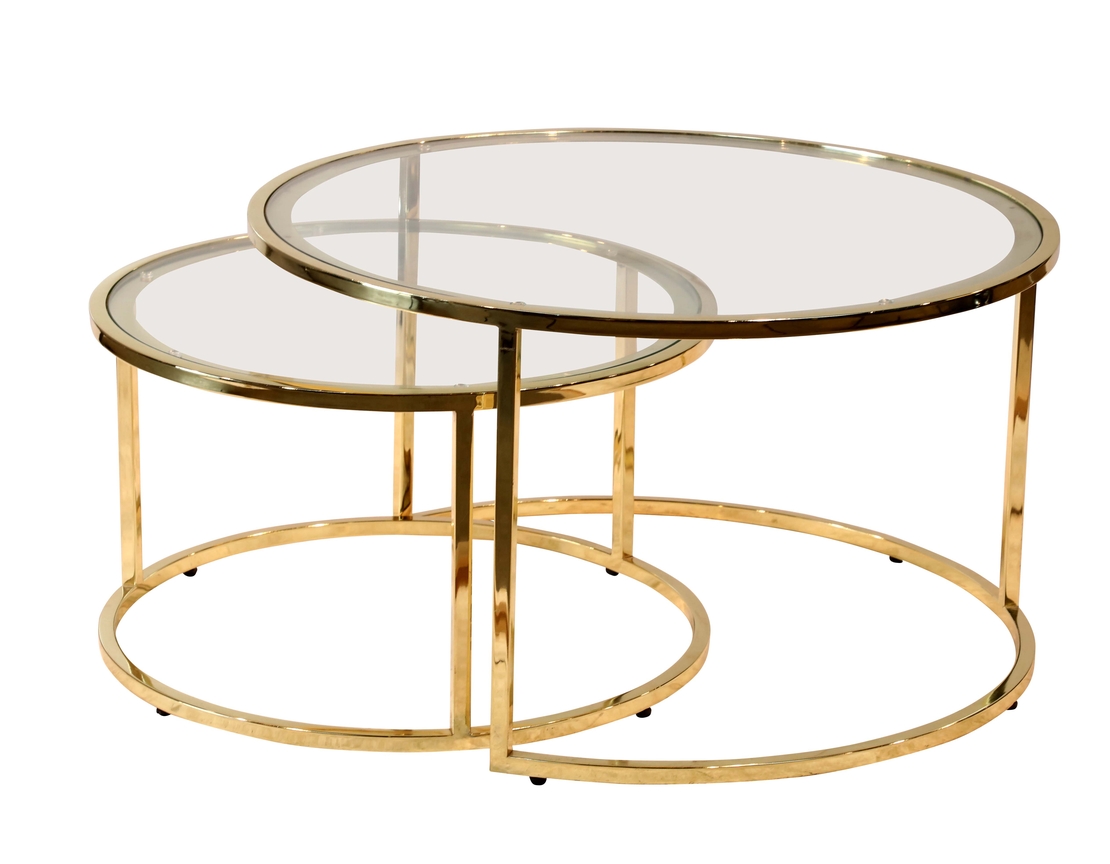 שולחן לסלון דגם נקסט - זהב צהוב