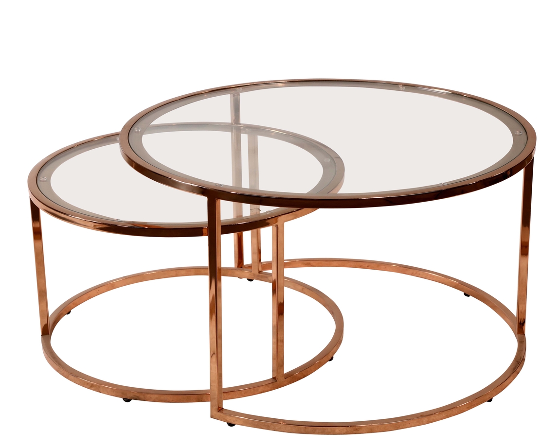 שולחן לסלון דגם נקסט - זהב אדום