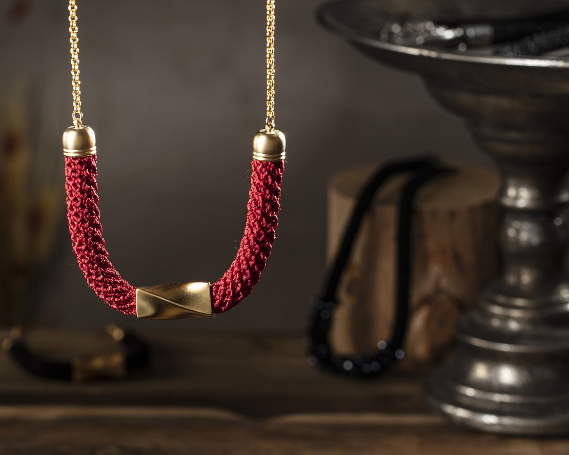 Red & Gold Necklace - Bat-Sheva   