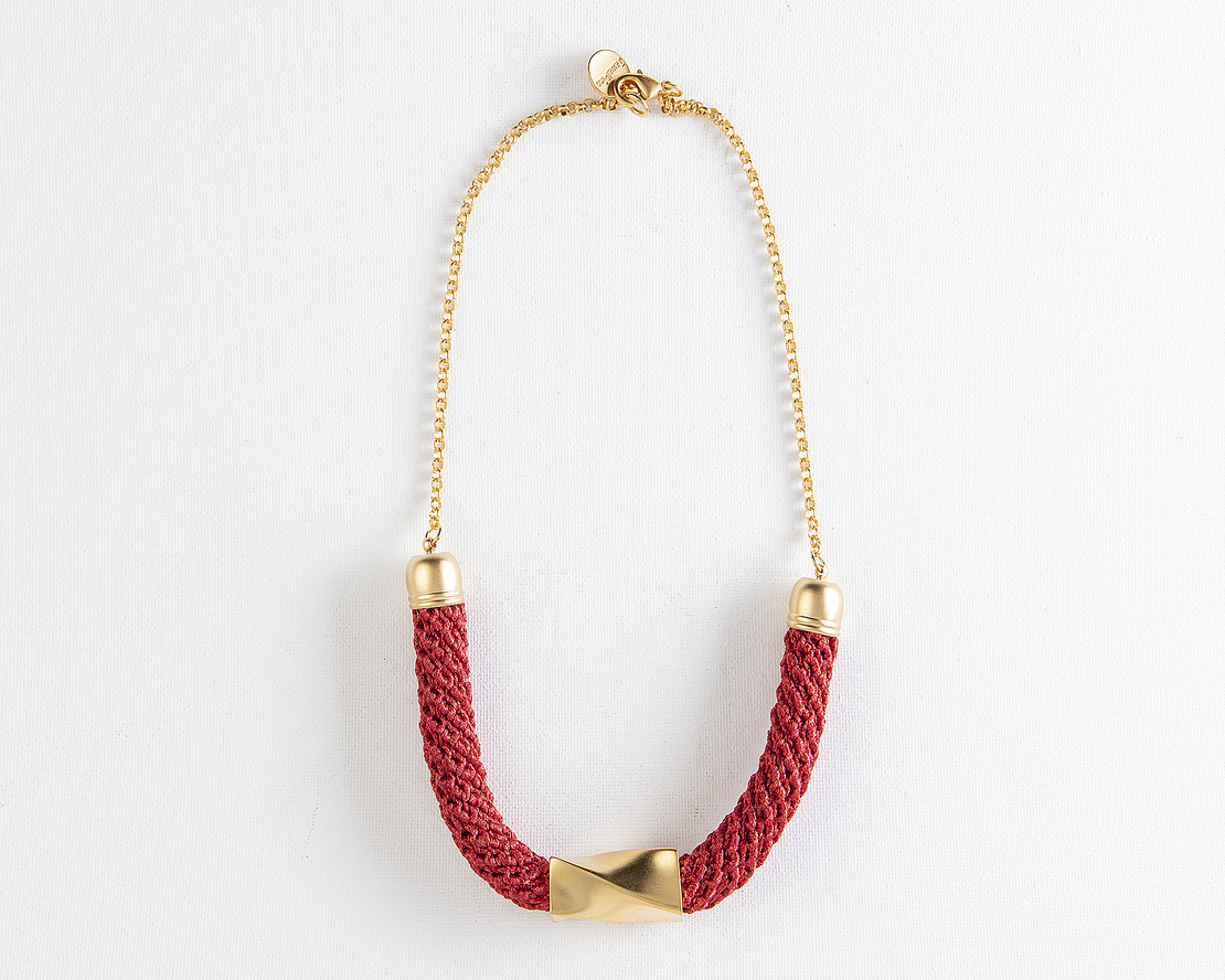 Red & Gold Necklace - Bat-Sheva   