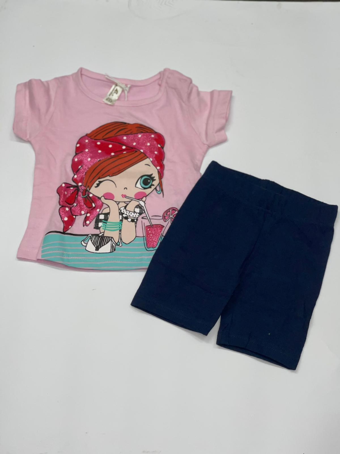 חליפה בייבי בנות כחול\ורוד\אפור