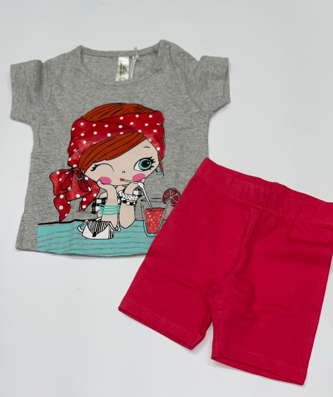 חליפה בייבי בנות כחול\ורוד\אפור