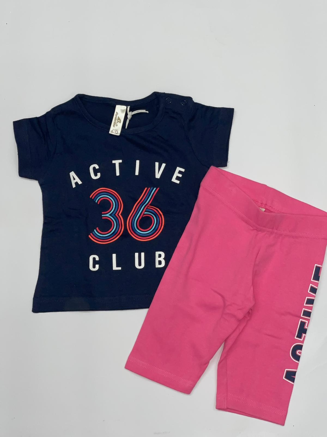 חליפה בייבי בנות כחול\אפור 