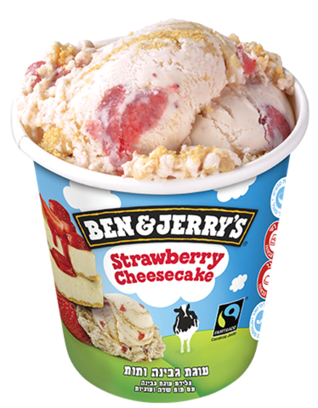 עוגת גבינה עם תות שדה - 500 מ