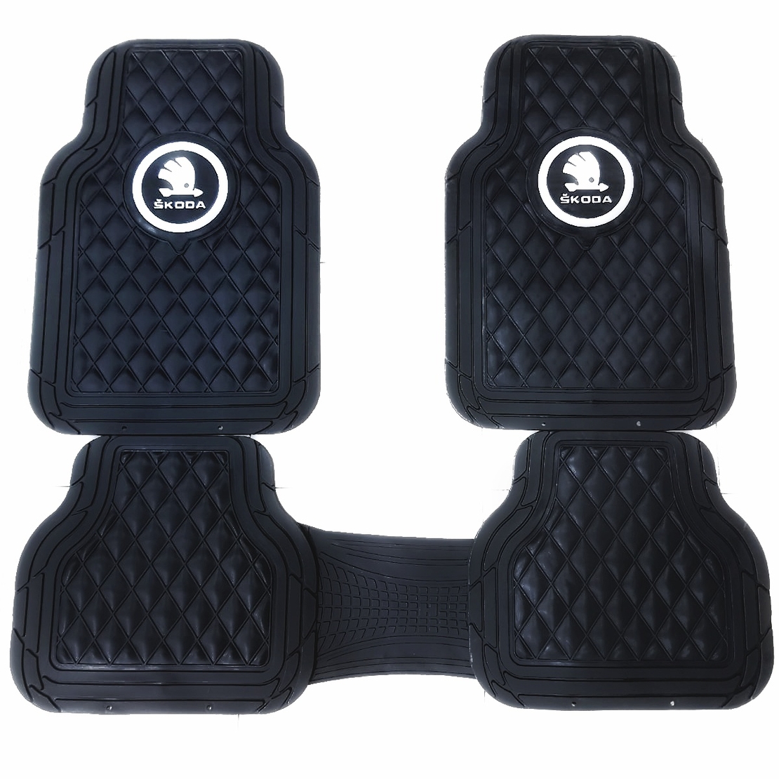 סט שטיחים 5 חלקים לרכב עם הדפס לוגו מובלט למבחר סוגי הרכבים