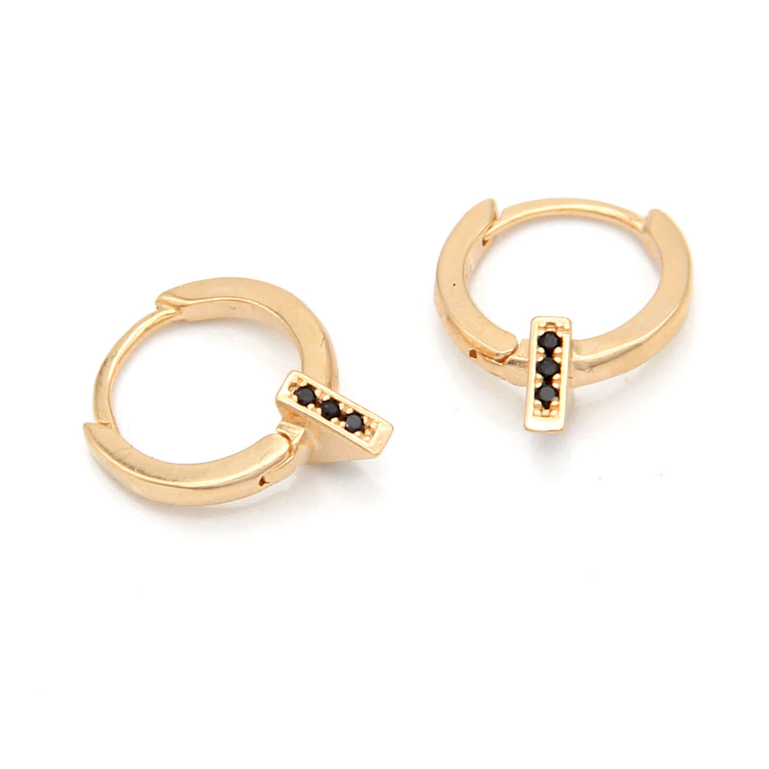 קומבינציית עגילים - HAILEY - כסף 925 בציפוי זהב מיקרוני  