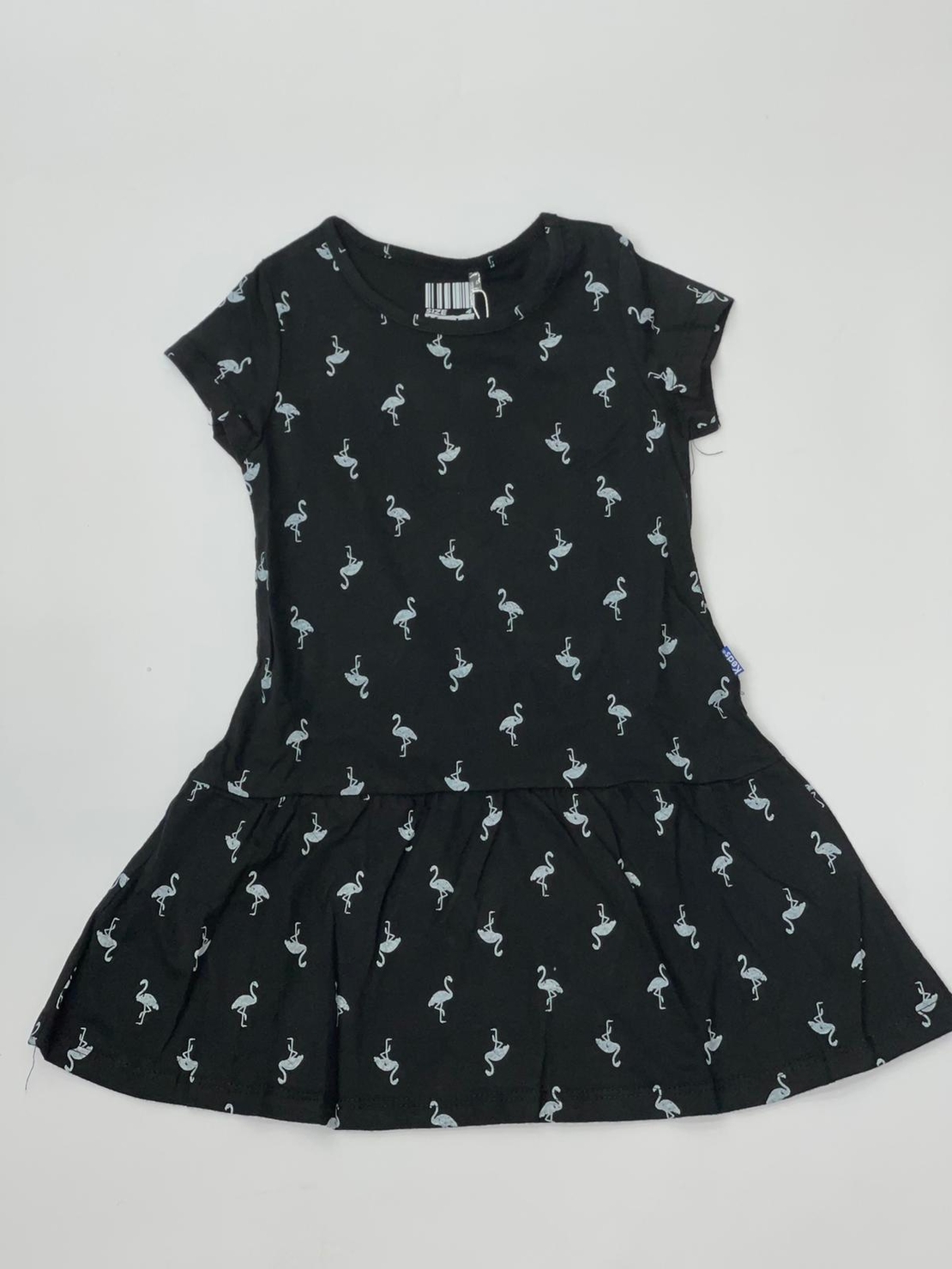 שמלה בנות 4-12 שחור\אפור 