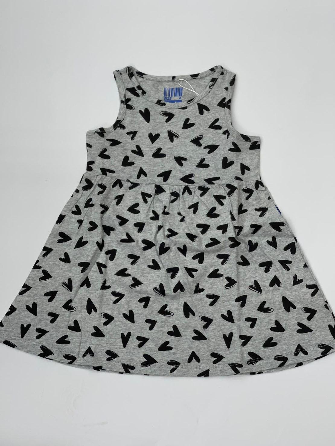 שמלה בנות 4-12 אפור\ורוד