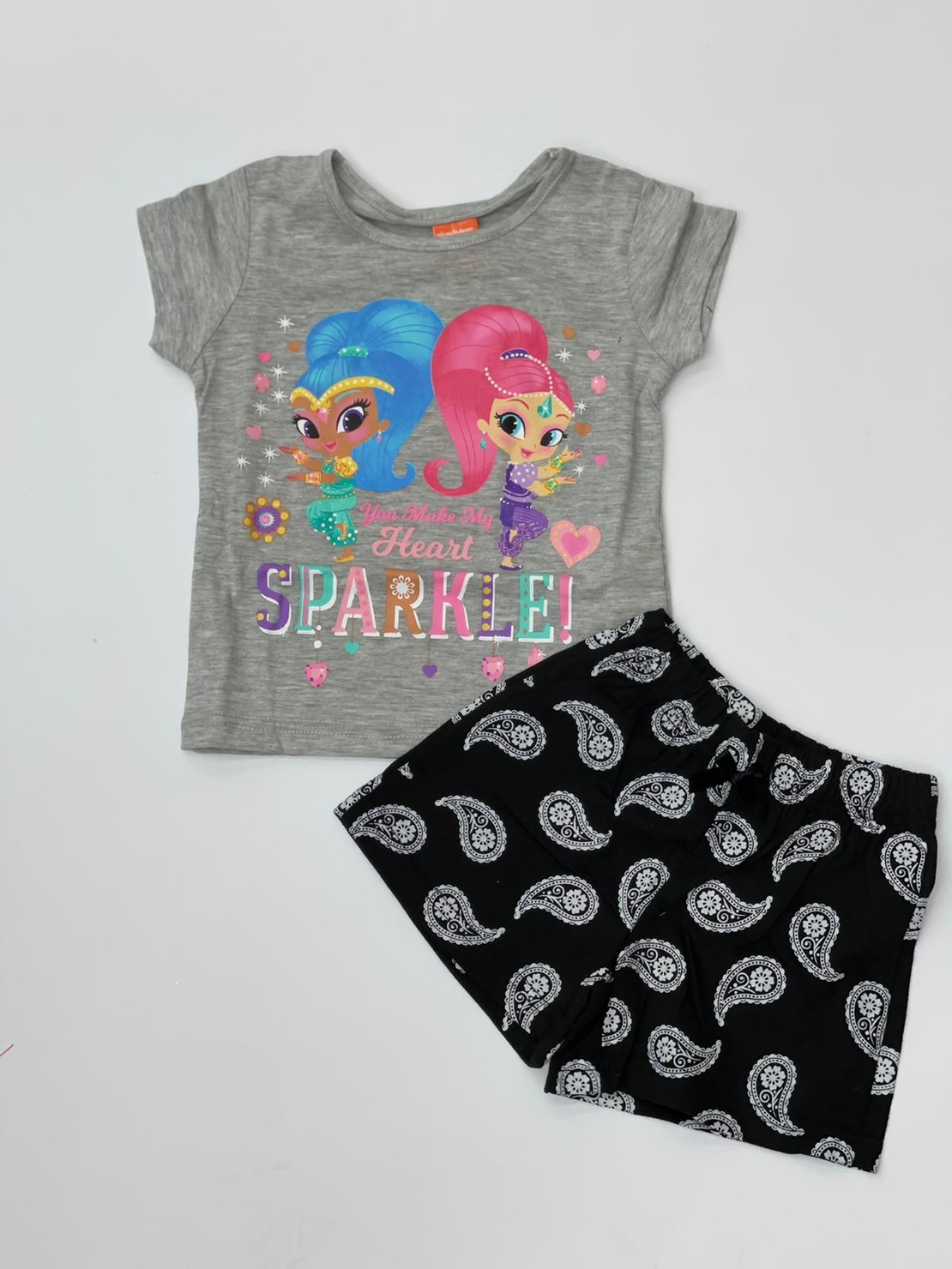 פיג'מה בנות 2-10 כחול\אפור 