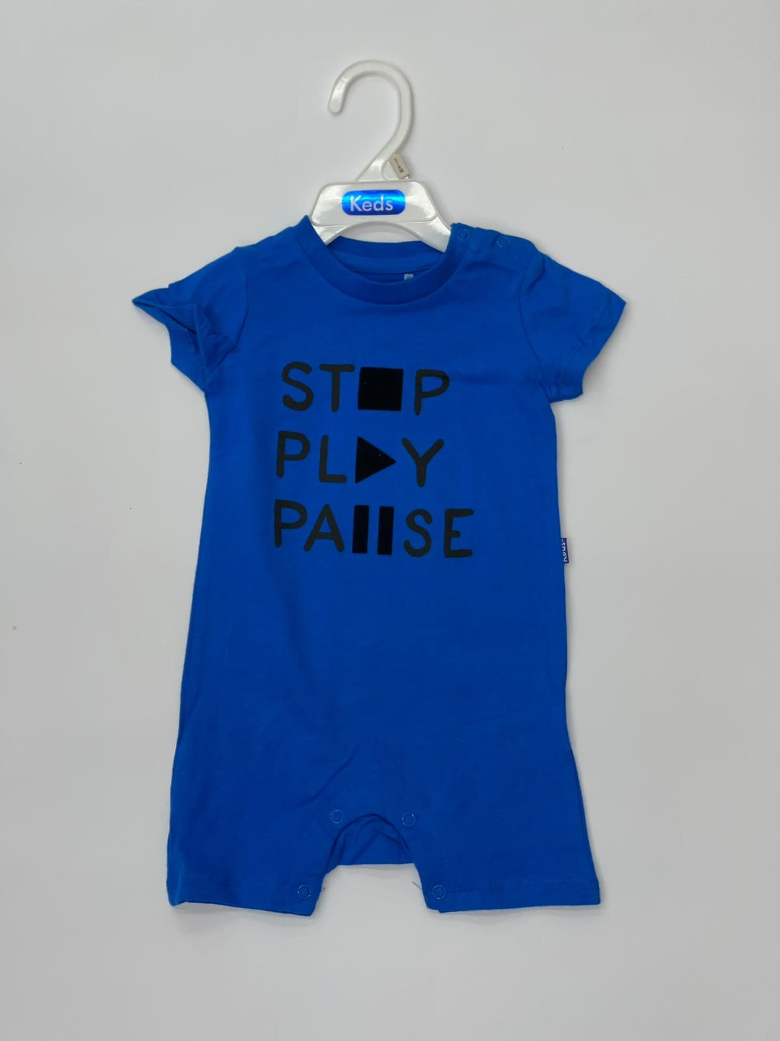 אוברול בייבי בנים 3M-24M כחול\צהוב 