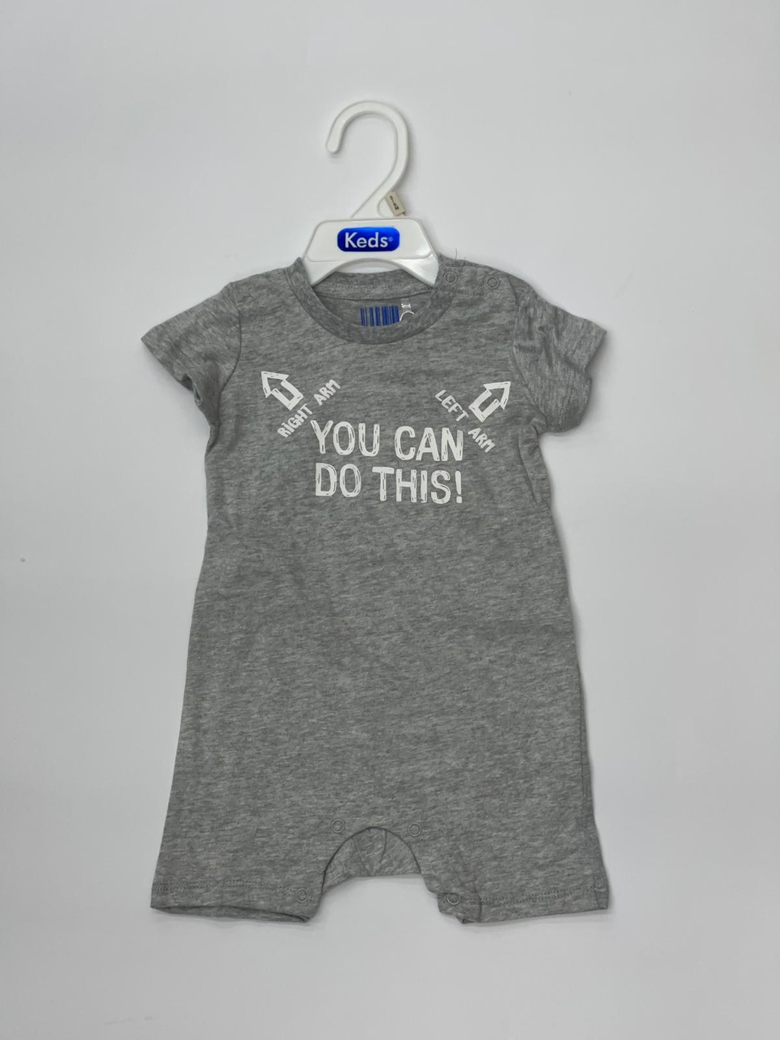 אוברול בייבי בנים 3M-24M כתום\אפור 