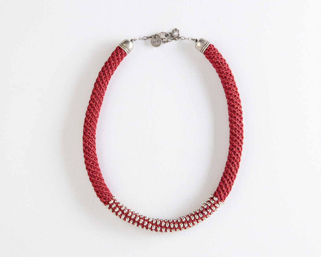 Red / Silver Necklace | Elisheva 