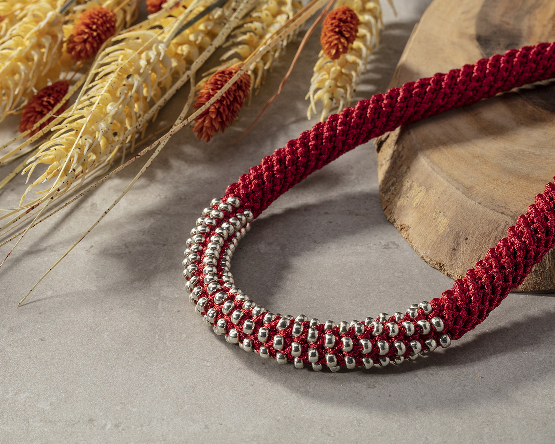 Red / Silver Necklace | Elisheva 