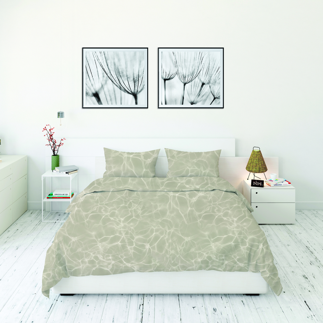 מצעי בייסיק דגם אושן קרם 160/200