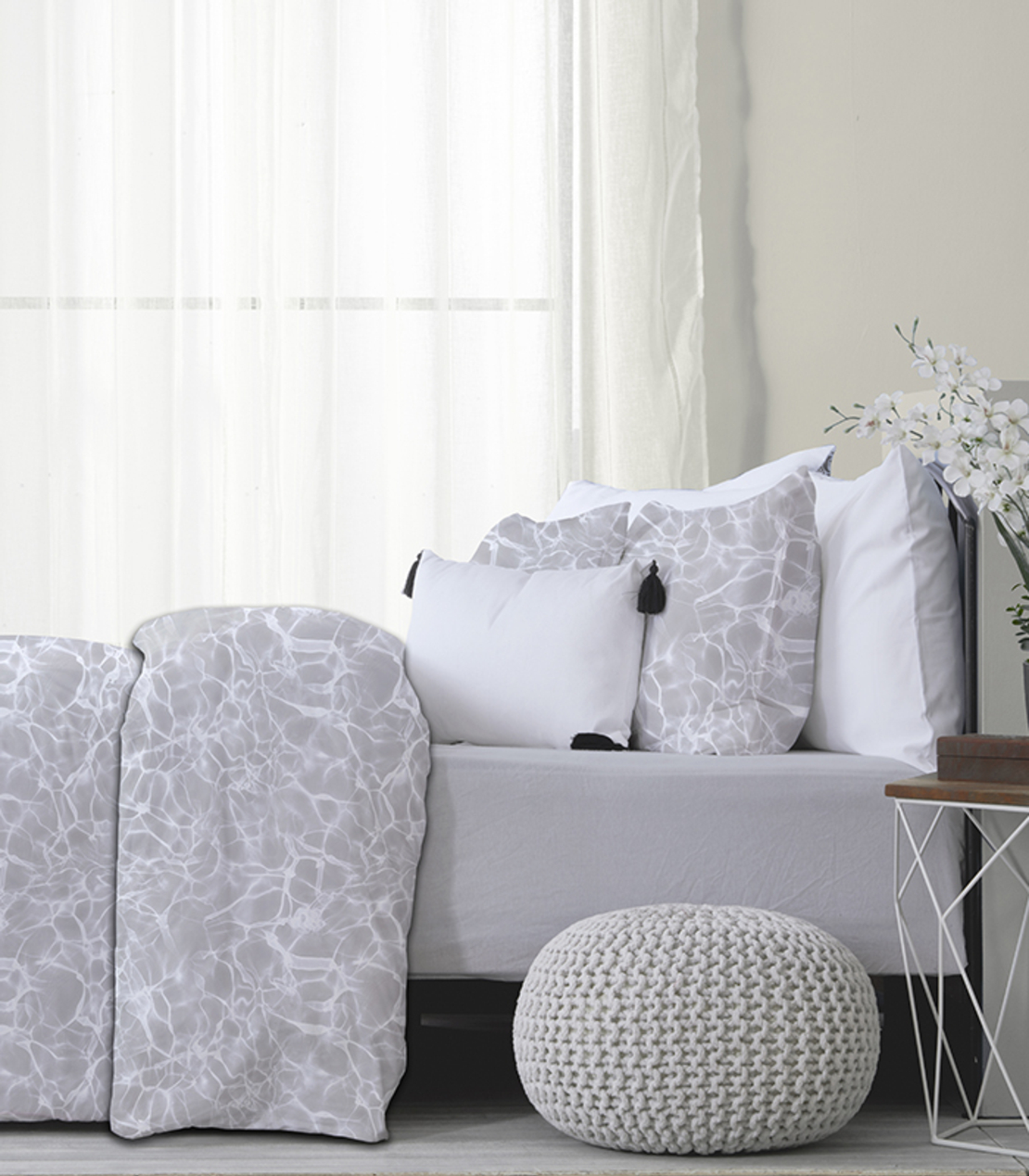 מצעי בייסיק דגם אושן סילבר 160/200