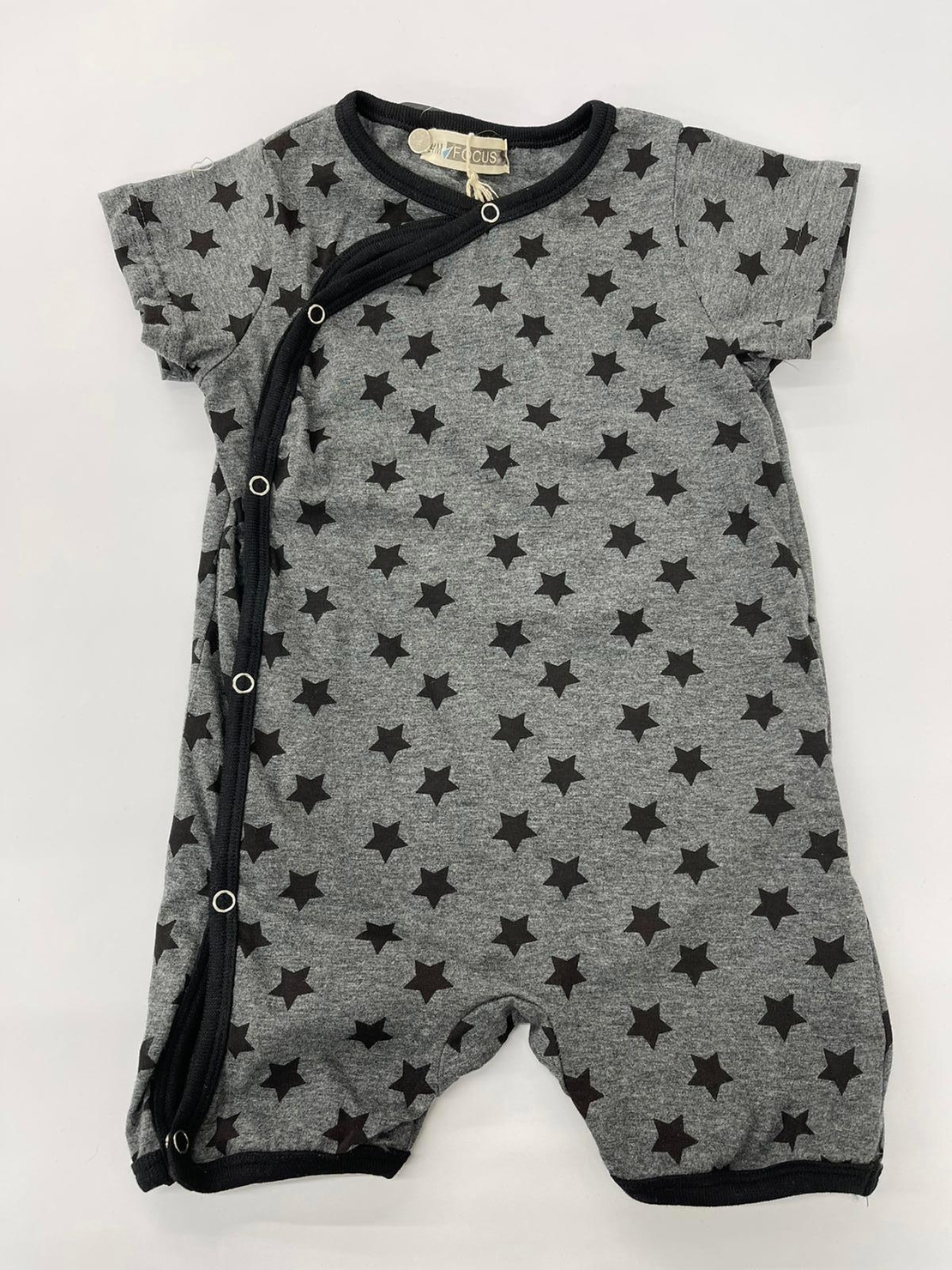 אוברול בייבי בנים 100% כותנה (לבן\אפור\אפור עכבר) 