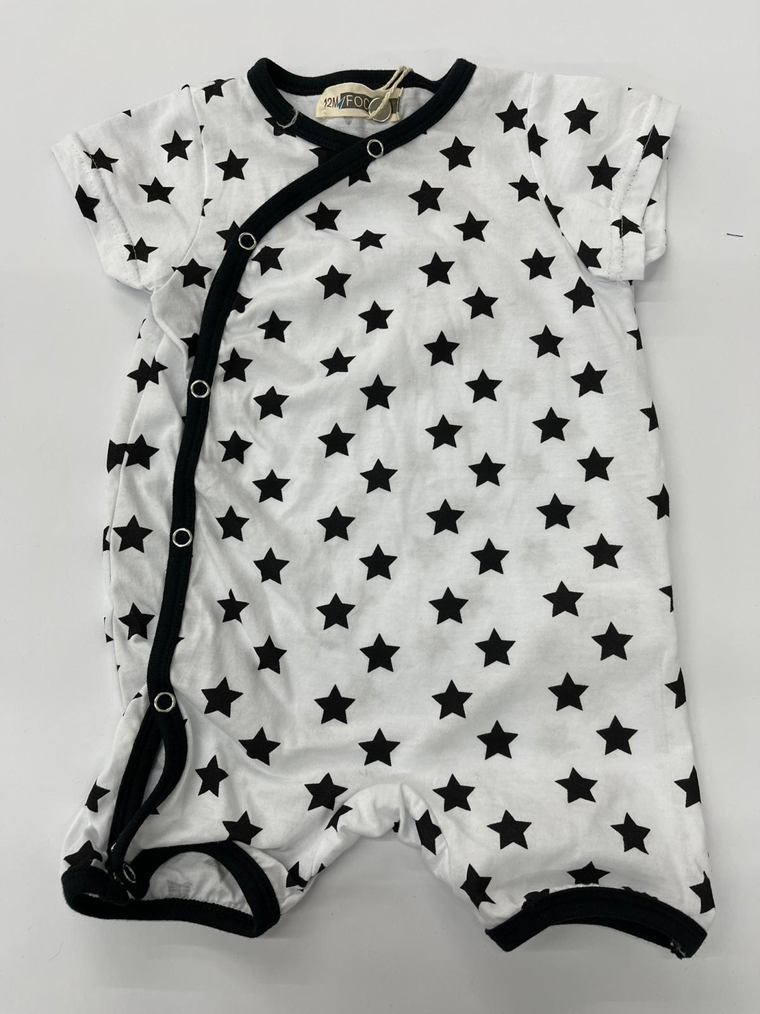 אוברול בייבי בנים 100% כותנה (לבן\אפור\אפור עכבר) 