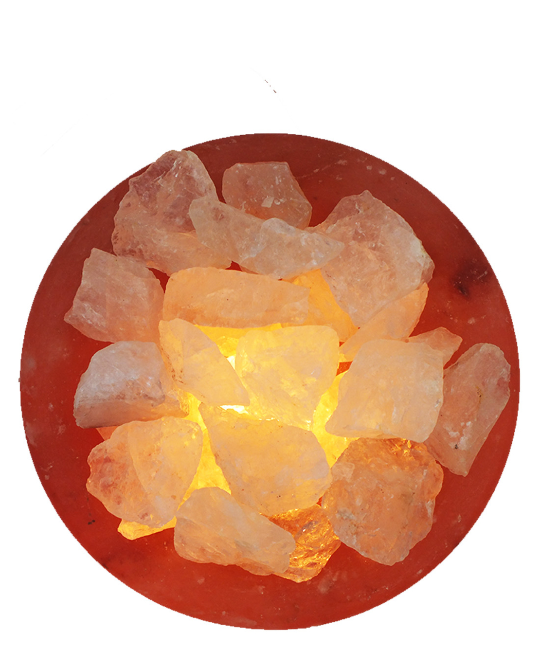 מנורת מלח הימלאיה טבעי מלוטש בצורת קערה עם גבישי קוורץ קריסטל גולמיים