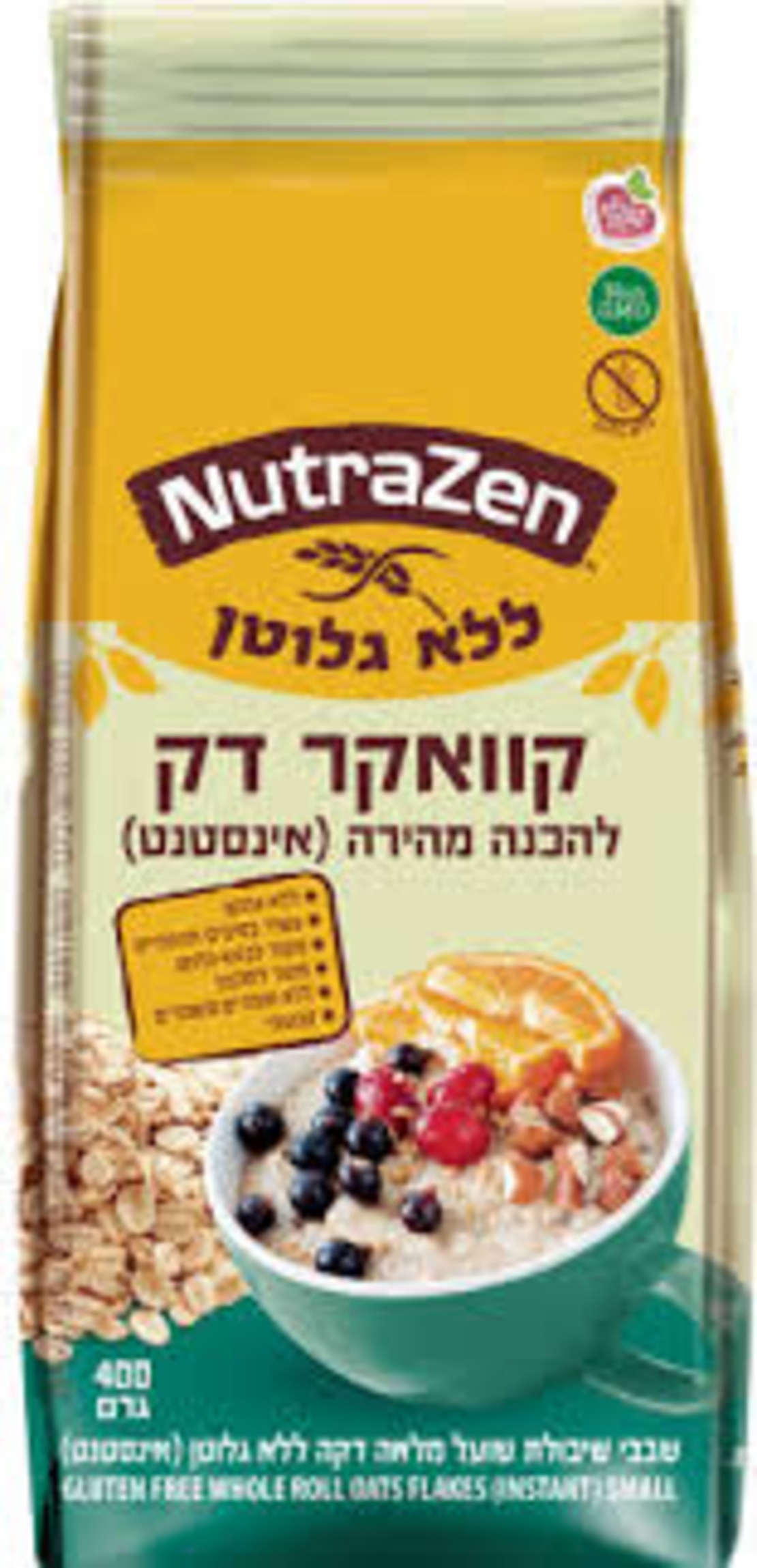 קוואקר אורגני (דק) ללא גלוטן נוטרה זן