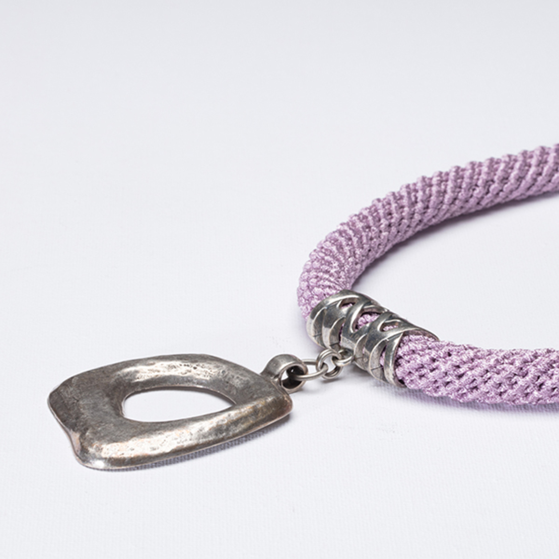 Light Purple & Silver Asymmetric Pendant Necklace | Dana 