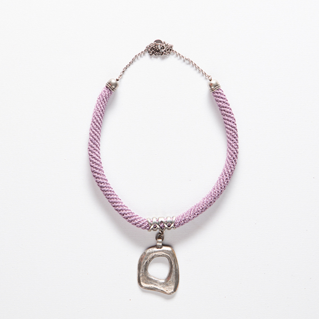 Light Purple & Silver Asymmetric Pendant Necklace | Dana 