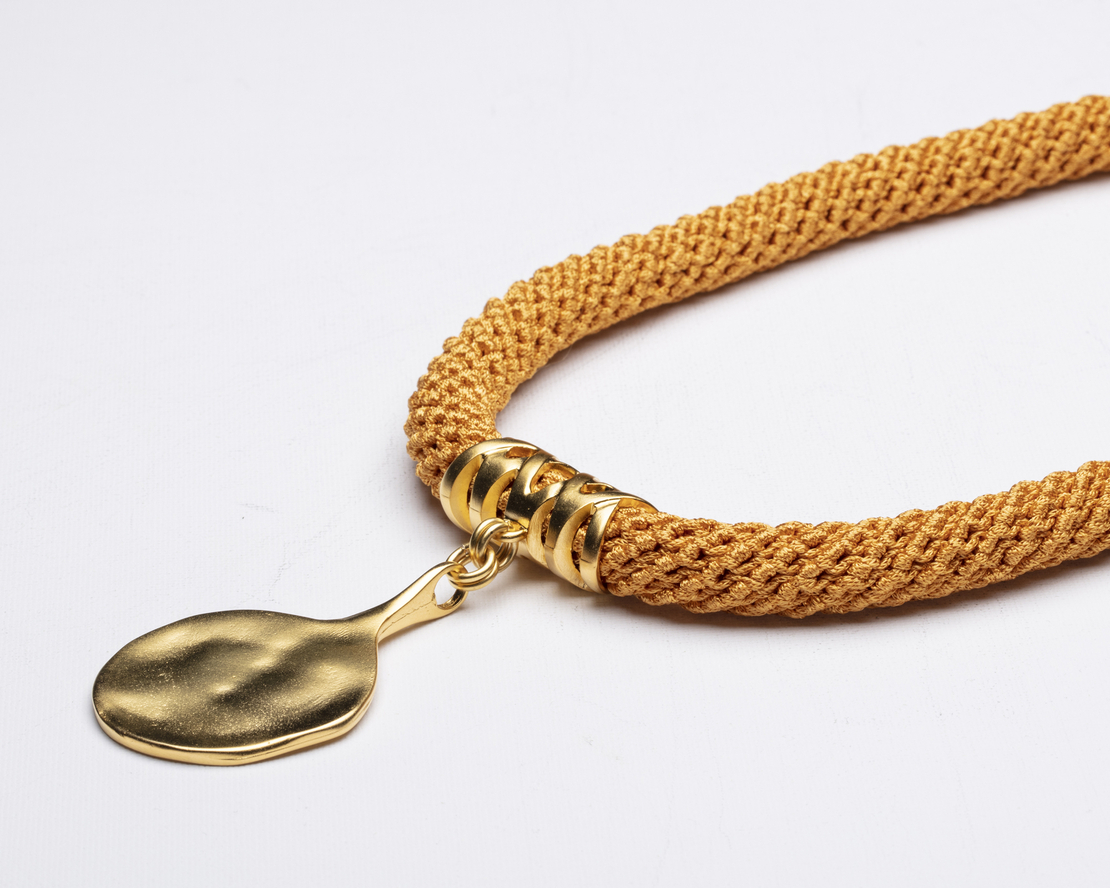 Orange & Gold Statement Necklace | Adva 